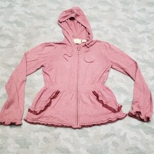Vintage Guinevere Sweatshirt Womens Small Lightweight Pink Y2K Baby Doll Hooded